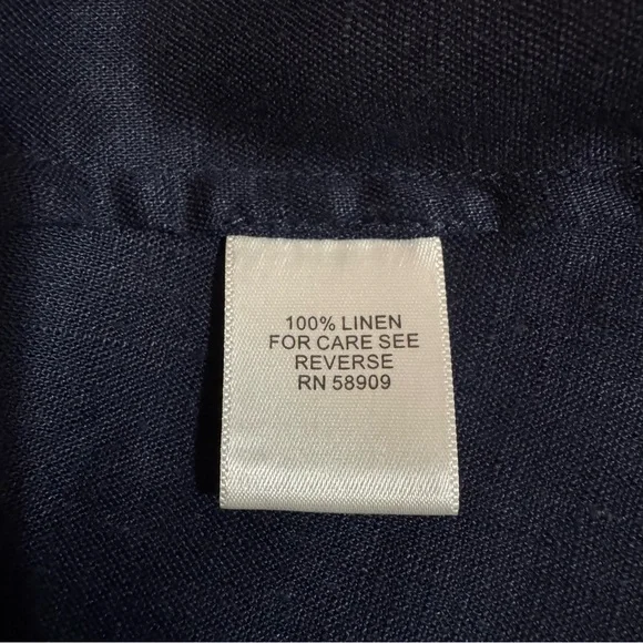 Nurture Woman’s 100% Linen Embroidered V-Neck Tunic M Aztec Southwestern Navy - Picture 8 of 8